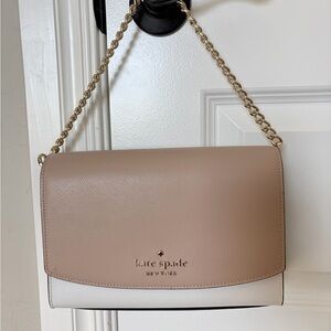 Kate Spade Carson Convertible Crossbody Bag Saffiano Leather White Pink